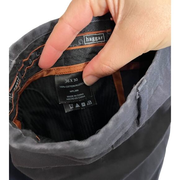 Haggar gray dress pants Select no-iron cotton 36 x 30 - Picture 5 of 6